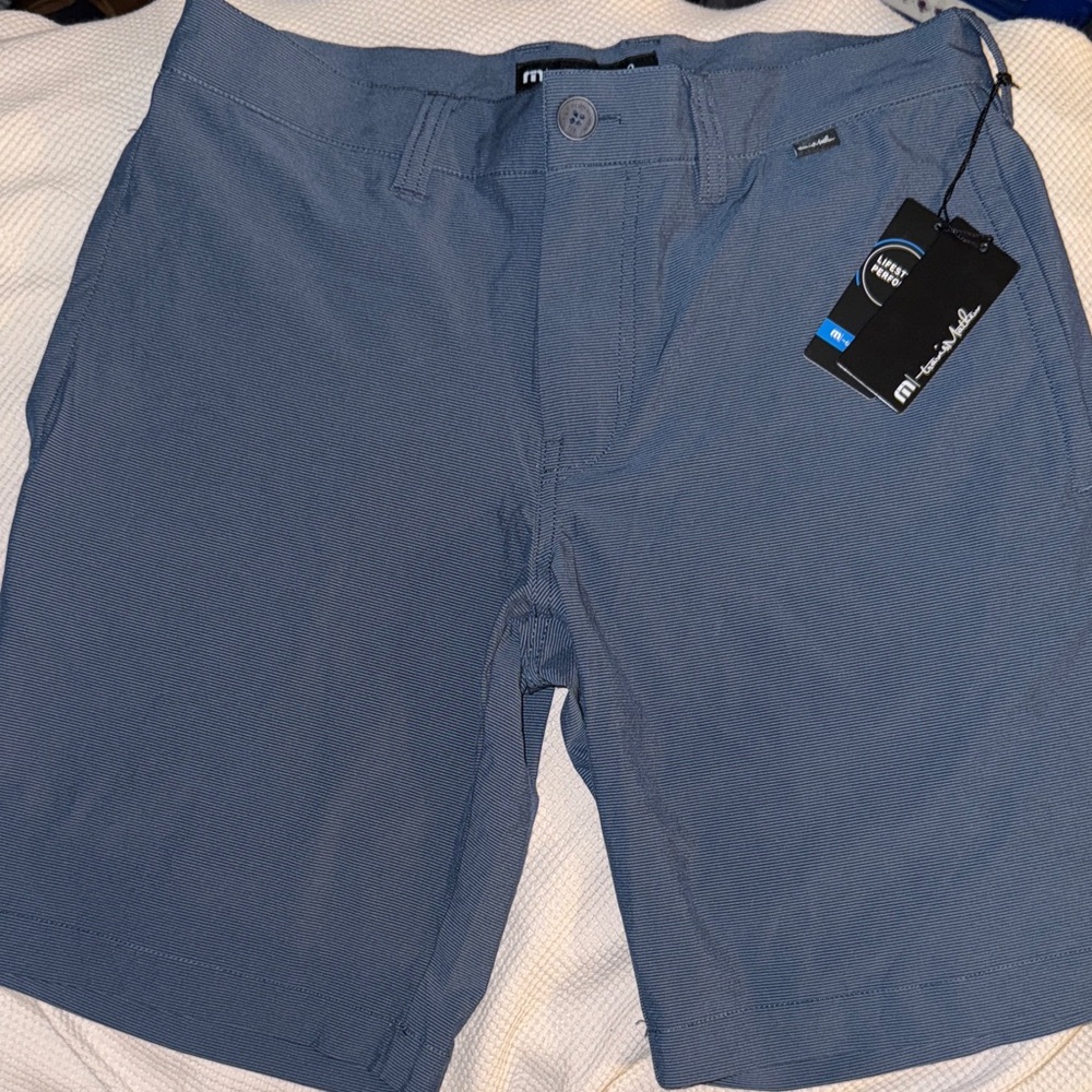 Travis Mathew Men's Slate Blue Flat Front Shorts
